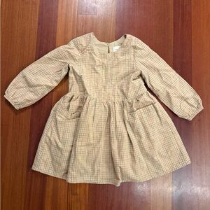 Charming Beige Plaid Kids Dress